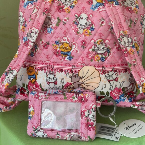 VERA BRADLEY DISNEY ARISTOCATS DRAWSTRING BACKPACK + ZIP ID CASE (SET):NWT CATS - Picture 9 of 15